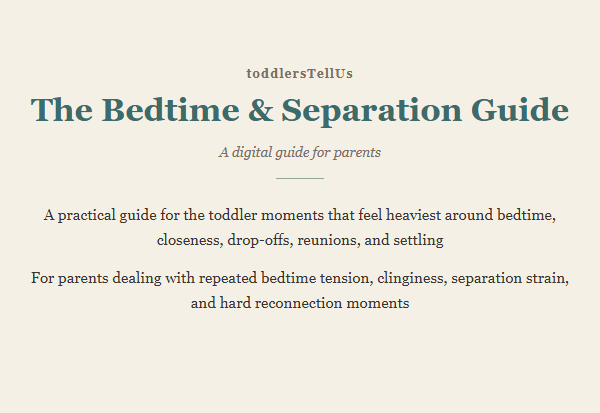 Cover of The Bedtime and Separation Guide — a digital guide for parents from toddlersTellUs